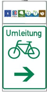 Umleitungsschild Radweg